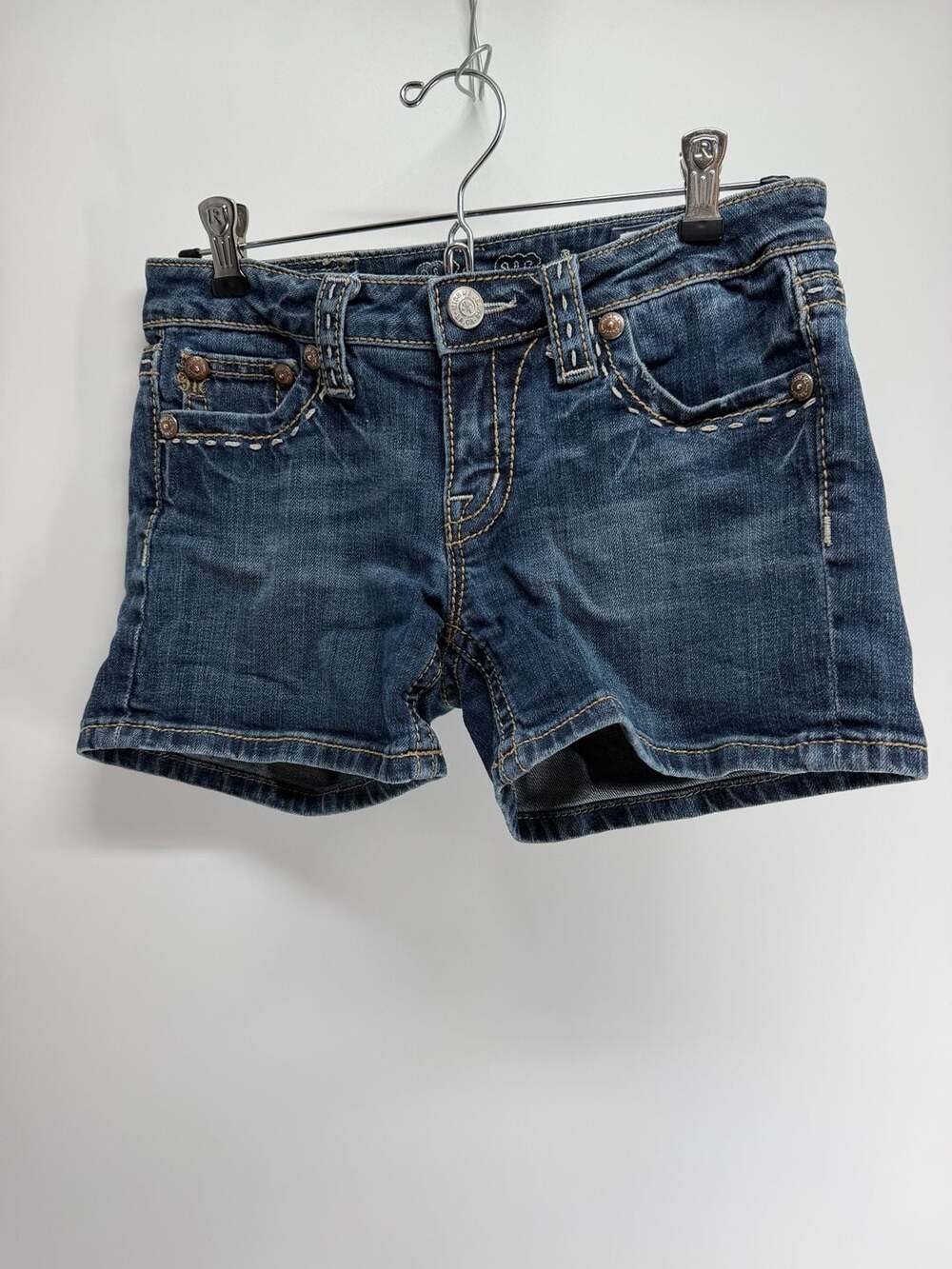 Miss Me Low Rise Denim Shorts Y2K McBling Western Cowgirl Sz 27